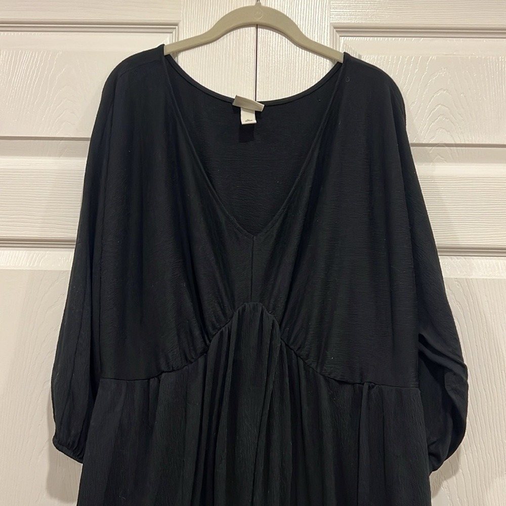 AVA &‎ VIV Dolman 3/4 Sleeve Knit Empire Waist Dress Long Sleeve Black Size 1X - Picture 3 of 6